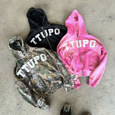 comprar Camiseta de Homem Custom Zip Up Hoodie em estilo Vintage com Camo Distressed bordado online manufacture