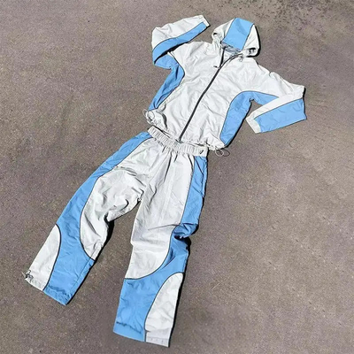 comprar Costume Suits Broderia Zip Up Jacket Jogger Sets Color Block Nylon Sweat Pants Windbreaker Tracksuit para Homens online manufacture