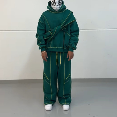 comprar Traje de corrida personalizado para homens Dtg Impressão de tubos Traje de suor Carta Impressão de calça de capoeira Calças de treino de duas peças online manufacture