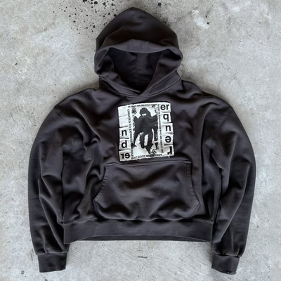 comprar Logotipo personalizado Hoodies de algodão pesado Patchwork bordados em dificuldade Streetwear oversized boxy pullover Hoodie para homens online manufacture