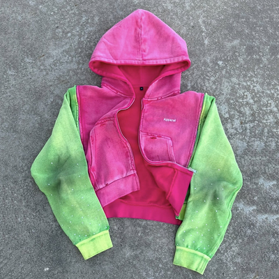 comprar Homem Custom Acid Wash Hoodie com Desenho Desaparecido e Detalhes em Strass online manufacture