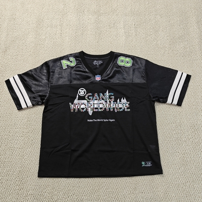 comprar Logotipo de impressão de tela de Rhinestone personalizado American Retro Football Jersey Mens High Quality Mesh Boxy Cropped Rugby Jersey online manufacture