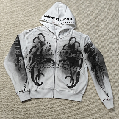 comprar Bordado 3D personalizado Dirty Washed DTG Print 500 Gsm Vintage Hoodies Boxy Fit Rhinestones Francês Terry Cotton Zipper Hoodie online manufacture
