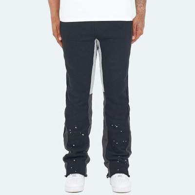 calças de treino negras masculinas Anti-pilling Streetwear Vintage Flare Paint Spray Joggers cinza