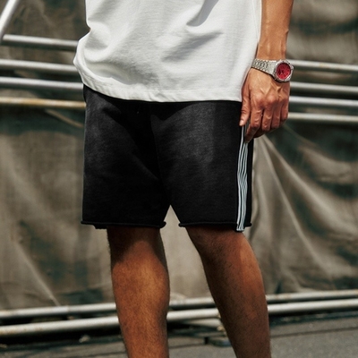 Ligeiro Lavar 2024 Verão Lado de Ligas Francês Terry Algodão Correndo Vintage Tecelagem Shorts