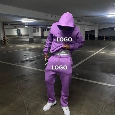 Suporte Y2K Tracksuit Jogger Set com Impressão Puff Flared Sweatpants