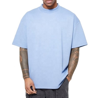 Camisa de peso pesado em branco por atacado Jersey Tecido Oversize Drop Shoulder T-shirt 300 Gsm Blank Plain Tee
