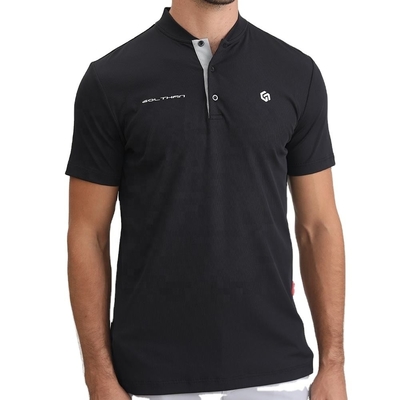 2024 Design Colar Mandarim bordado Borracha Silicone Logo Slim Fit Golf Polo T-shirts