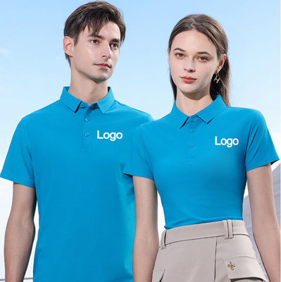 Camisas de polo de fibra fresca para homens e meninos com manga curta simples