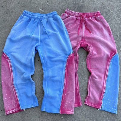 Pantalhões de sucesso de algodão vintage de peso pesado Pantalhões de sucesso de hidratação de ácido Pantalhões de sucesso de hidratação para homens
