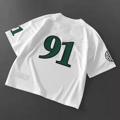 Custom 2025 Classic Retro Jerery Futebol V-Neck Satin Polyester Mesh T-Shirt de alta qualidade Futebol Futebol T-Shirt para Homens